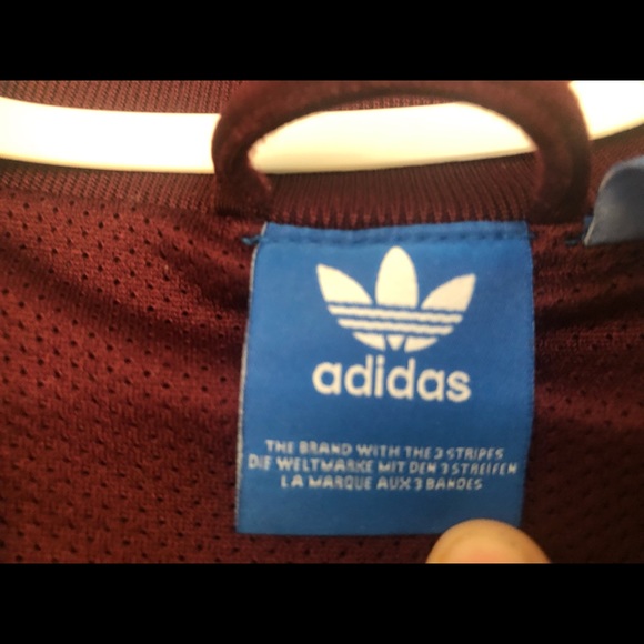 VINTAGE Maroon adidas zip up - Picture 2 of 2